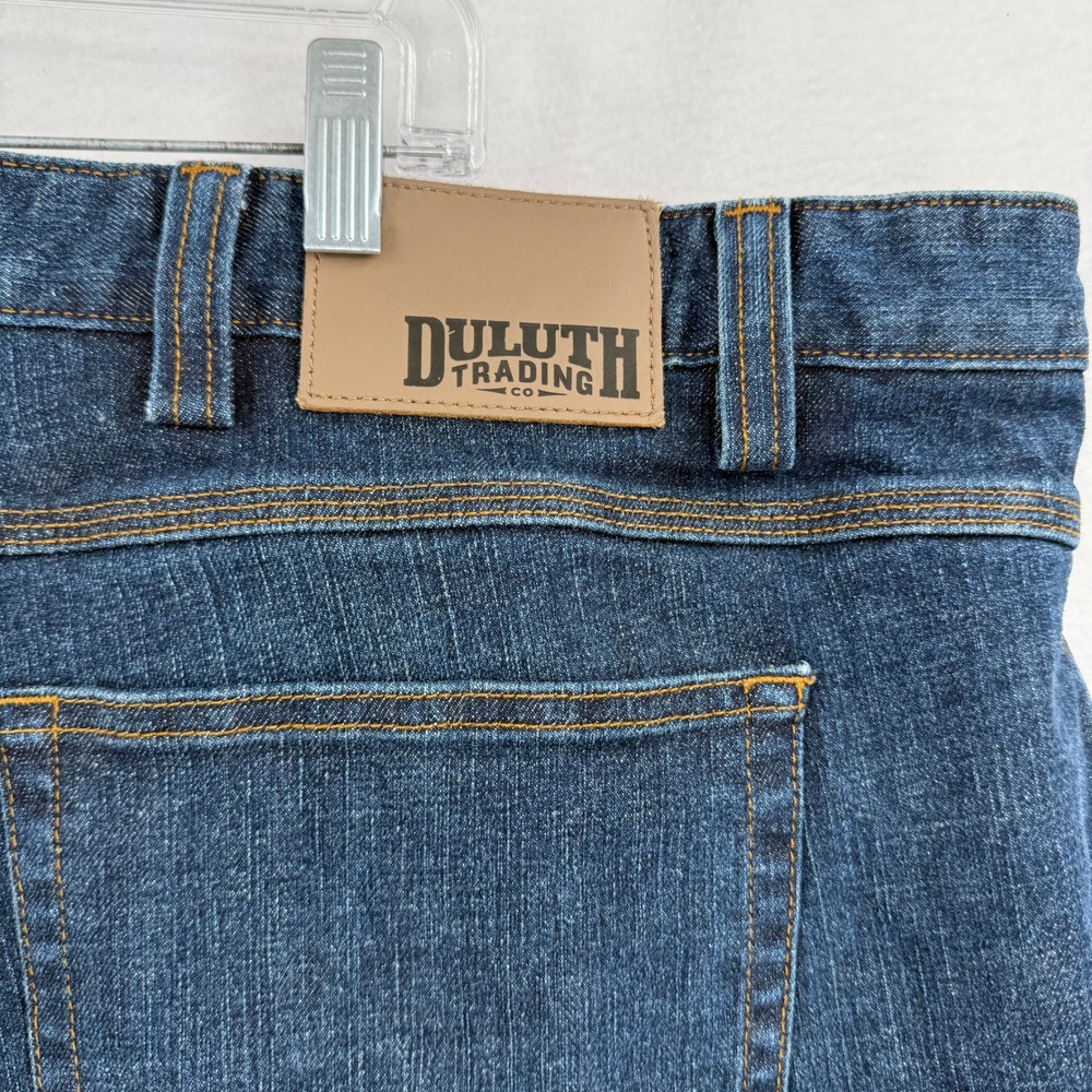 Duluth Trading Co Flex Ballroom Jeans Mens 48x32 Blue Relaxed Fit Workwear - Picture 7 of 9